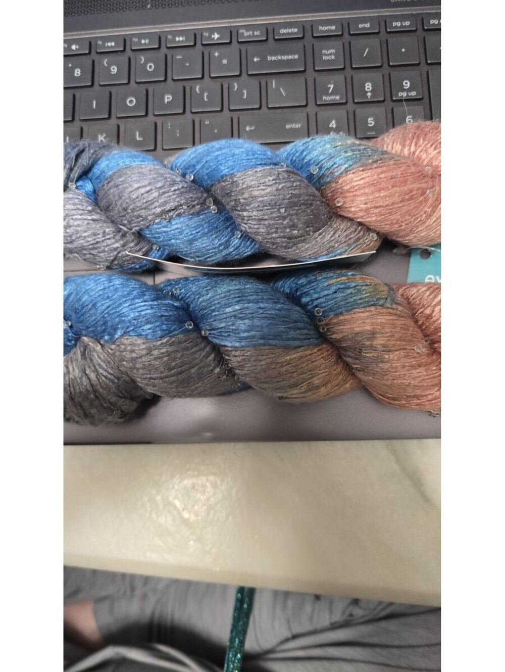 2 - Discontinued Skeins Expression Fiber Arts Coffee ART Beaded silk worste
